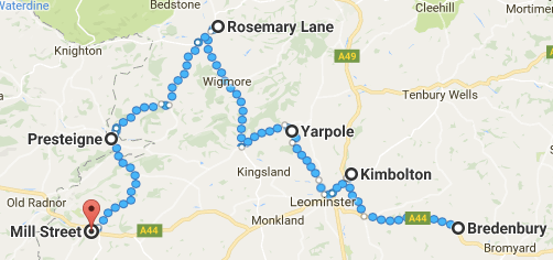 Sept walk map - Thursday to Saturday